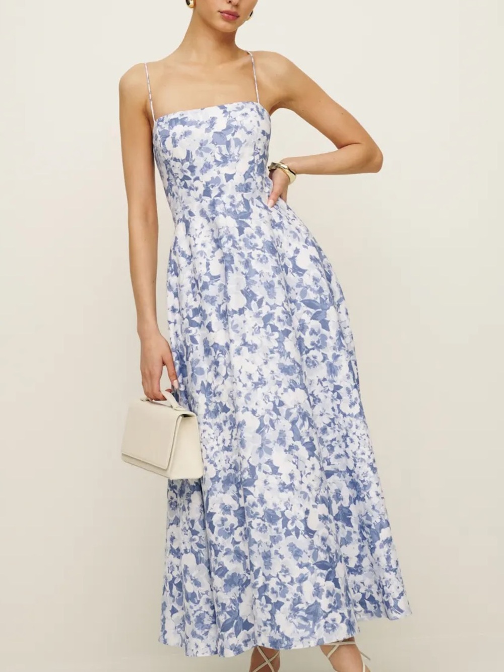 Reformation Monette Linen Dress in Larkspur - Size 4